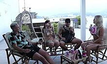 Brazilian couple in sheer red lingerie explores romantic compilation