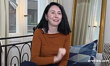 Joana A Brunette German Amateur Experiences Her First Time In Front Of The Camera With Tight Pussy Fingering Leading To Orgasm