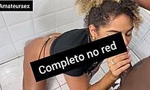 Naughty Teen Fucks in Bathroom Hidden from Parents with Big Black Cock