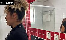 Naughty Teen Fucks in Bathroom Hidden from Parents with Big Black Cock