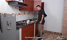 While Cooking Stepbrother Big Cock Fucking