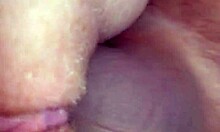 Real couple epic slip and stretch with huge wet pussy and cock