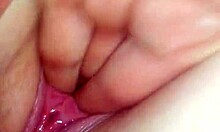 Real couple epic slip and stretch with huge wet pussy and cock