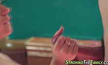 Tat Stepteen Throating Deep with Father-in-Law in Taboo HD Scene