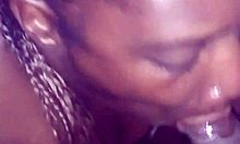 Black Slut Sucks Monster Cock In Homemade Video