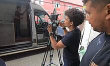 Monique bertolini takes a tour in a motorhome workshop