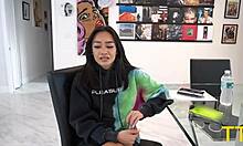 Feeling Overwhelmed with Pleasure, the Petite Asian Slut Loses the Street Race and Bends Over for a Fat Cock