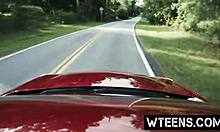 Lovely Blonde Teen's Rough Deepthroat Experience