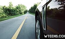 Lovely Blonde Teen's Rough Deepthroat Experience