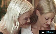 Petite Blonde And Bestie Explore First Lesbian Experience
