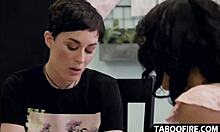 straight ebony girl gets lured into muff diving by lesbian friend.