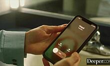 Abigail Mac fucks her young 18+ employee in the bathroom with teasing and handcuffs.