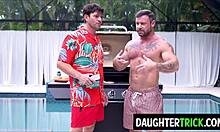 stepdaughter swapping at bbq with father-in-law and uncle in taboo group fucking