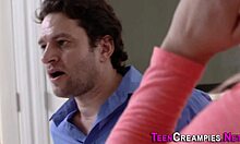 Teen rides big cock to creampie