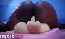 lonely african woman rides male torso sex toy