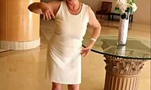 Busty milf MariaOld flashes pussy and talks dirty in close-up 😈