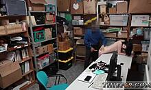 Petite emo teen 18+ in uniform gets double penetrated by police strapon