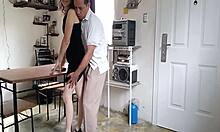 Can you believe it? I saw the horny waitress without a bikini under her skirt!