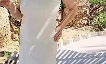 Busty milf MariaOld flashes pussy and talks dirty in close-up 😈