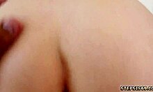 Holy crap, first-time college babe takes wet threesome creampie action!