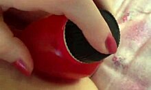 Hot blonde MASTURBATES her pussy and SUCKS dildo in casual session.