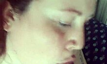 cum all over slutty girlfriend's tits, redhead sucking big cock