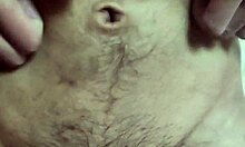 Gay amateur plays with his navel and ejaculates