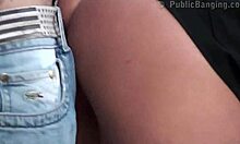 Busty Teen Gangbanged by Two Guys on Public Street