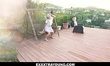 Harmony Rivers Loves Outdoors Jumping Dancing And Feeling Herself She Continued Caressing Her Body On Bed While Using Dildo