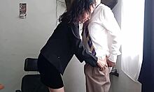 Mother-in-law sucking cock while father-in-law watches secretly.