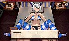 In this hentai breeding farm, a teen slut gets massaged and fucked missionary by a monster cock.