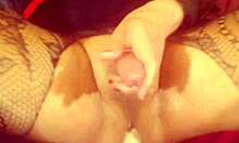 watch this tranny's slick asshole play with toys and stockings on for a fetish solo session