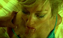 Intense Blonde MILF Blowjob Culminates in Cum Facial