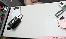 pretty ava davis caught, bent over for mall cop's cum in tiny pussy