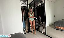 Cute step daughter gives titty fuck and makes him cum on her big perfect ass