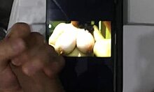 Texas mature receives cum tribute on big tits