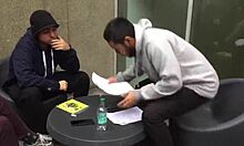 Redhead couple assfucking blonde in gay video