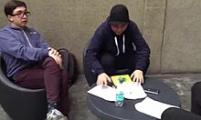 Redhead couple assfucking blonde in gay video