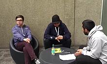 Redhead couple assfucking blonde in gay video