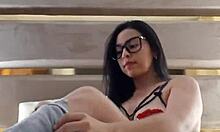 Latina Brunette Shows Big Ass in Thong on Webcam