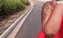 Brunette Milf with Big Ass Exhibits Herself in Public Market and Gets Caught Red-Handed