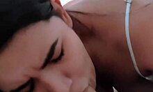 Everyone's loudest blowjob in college blowbang, cum in mouth for first time banging.