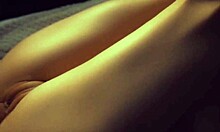 In this homemade scene, the skinny girl with a big ass receives cum in her pussy and ass.