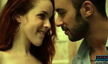 Spanish redhead teen takes control and licks his pussy?