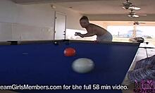 In a pool casting, a shy blonde country girl with natural tits bares her wet, shaved pussy, and it's incredibly hot