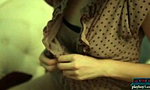 Spanish redhead teen takes control and licks his pussy?