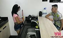 Watch the young maid suck my cock!