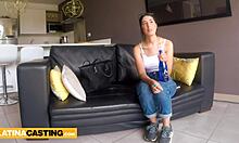 Latina model's tight pussy pounded? Huge cock in casting!