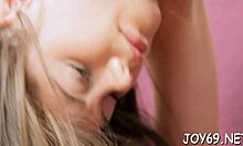 Young teen explores her body with toys