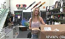 Daring Slut Sucks Cock and Fucks in Shop